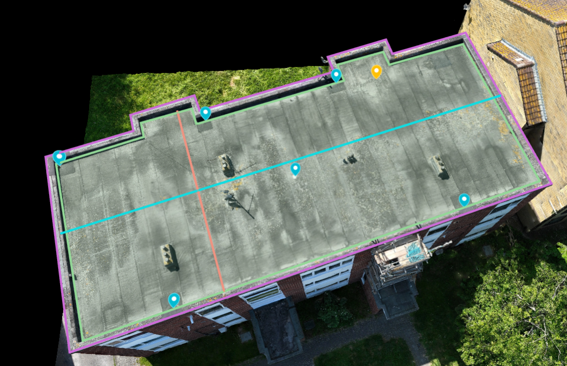 Commercial roof inspection from above
